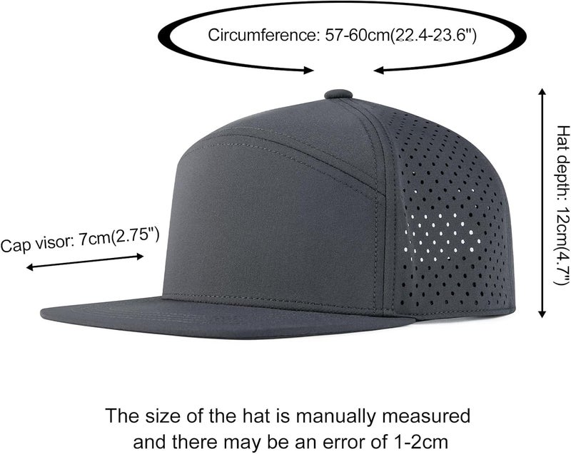 FEINION Men Flat Brim Adjustable Performance Hat Snapback Laser Perforated Baseball Cap - Image 4